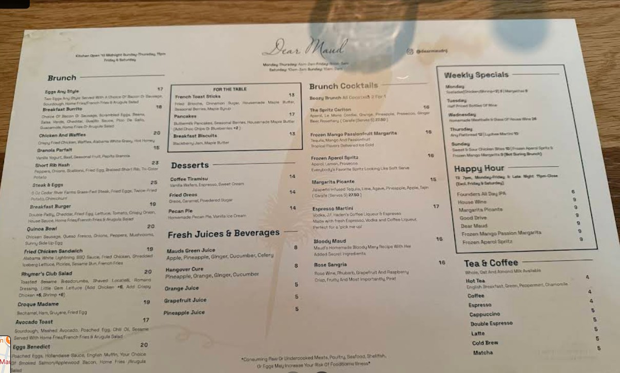 Dear Maud Restaurant – Cocktail Bar & Dining in Hoboken NJ